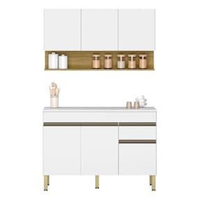 Conjunto De Armarios Modulados Line Com 6 Portas E 1 Gaveta.