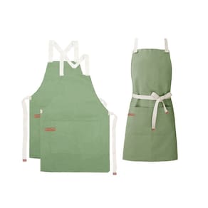 Avental Verde Cha Matte Algodao Cafeteria Bar Vegano 10un