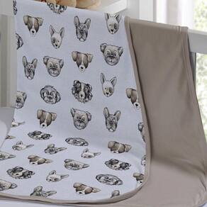 Cueiro Duplo Tecebem Baby Agnes Malha Estampado Kinder 80cm X 90cm Bege