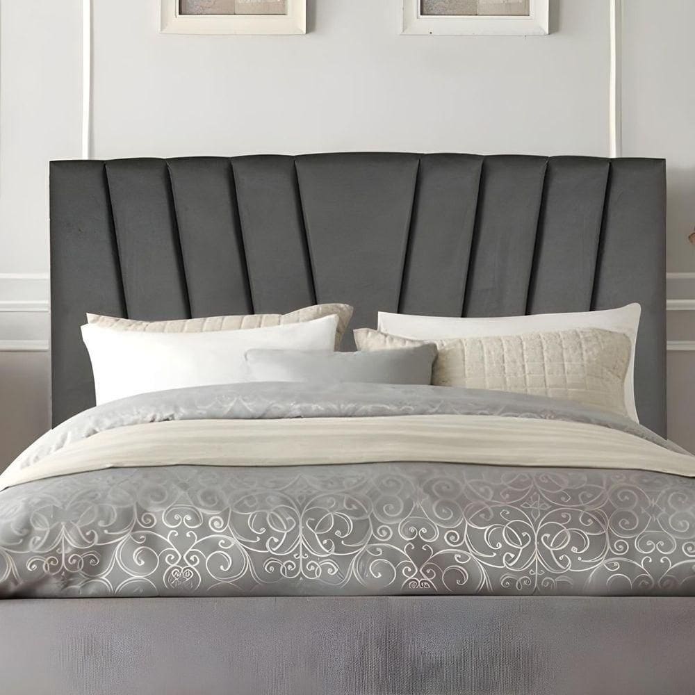 Cabeceira Solteiro Cama Estofada 100 Cm Lile Corino Cinza