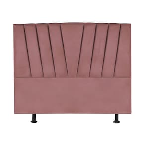 Cabeceira Estofada Cama King 195 Cm Ariel Veludo Rosé
