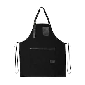 Avental Preto Couro Chef de Cozinha Barista Barbearia Salao