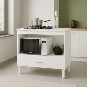 Balcão Cooktop Florida 80cm Com 1 Porta Branco