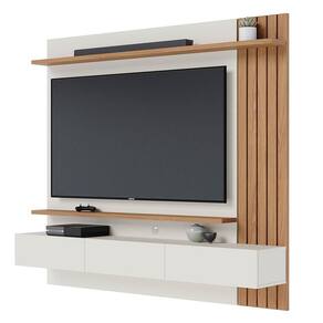 Painel Home Suspenso Para 70 Pol. 180cm Buriti C05 Off White Matte-freijó - Mpozenato