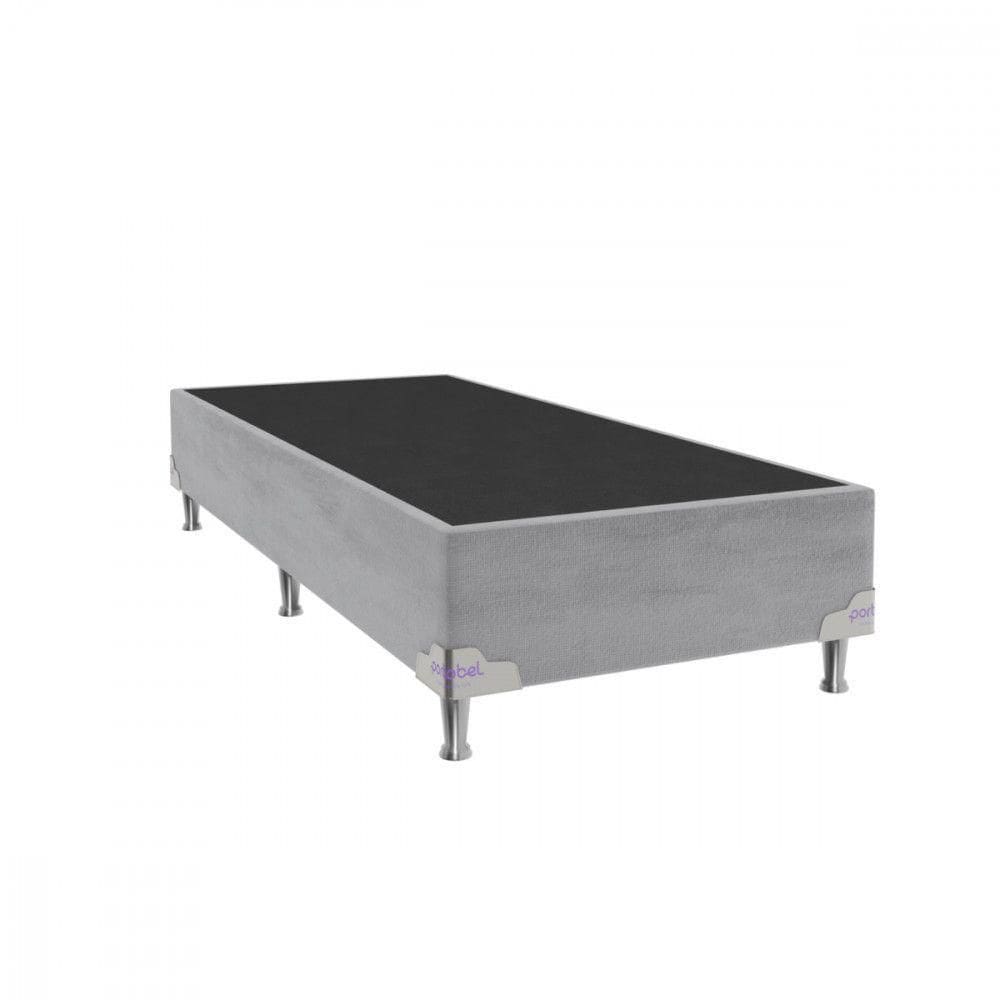 Base Para Cama De Solteiro 88x188x28 Sued Cinza Portobel