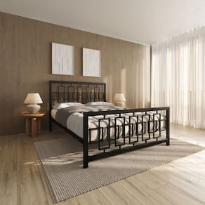 Cama De Casal Aço Estilo Industrial Mobbili Ca-05