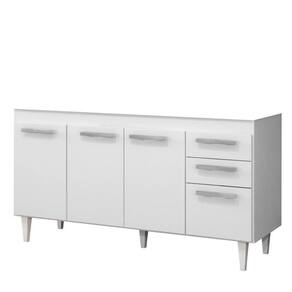 Balcão Gabinete Para Pia 150cm Sem Tampo Lisboa - Lumil Branco