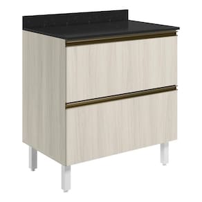 Balcao Com Tampo 2g 80cm Mdf Kali 16412 Bianco Toq Bianco Toq Nicioli