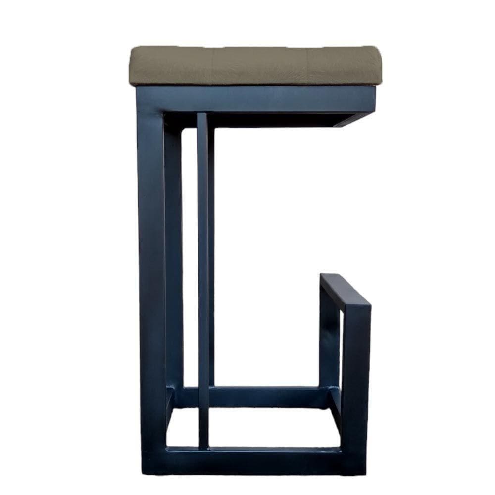 Banqueta Londres Base De Ferro Sued Marrom Rato D`classe Decor