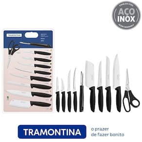 Jogo de 10 Facas em Aço Inox Plenus - Tramontina
