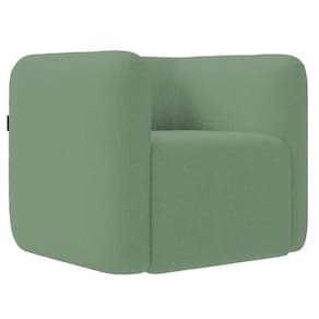 Poltrona Para Sala De Estar Decorativa Quadrada Maggie K04 Bouclê Verde - Mpozenato