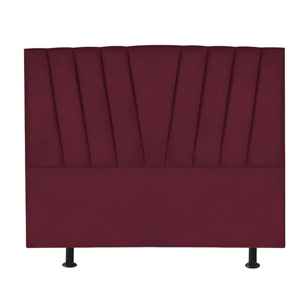Cabeceira Estofada Cama King 195 Cm Ariel Suede Bordô