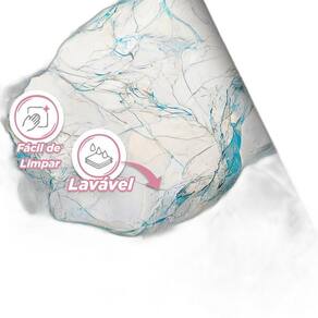 Papel De Parede Painel 3D Mármore Branco Azul Vinílico 4M