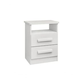 Mesa De Cabeceira Firenze 2 Gavetas Com Nicho - D` Doro Branco