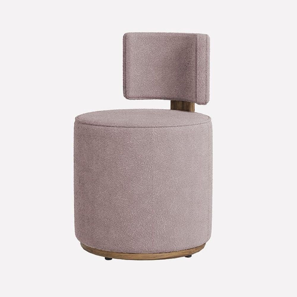 Puff Margo Decorativo Orgânico Boucle - 7 Decor Cappuccino