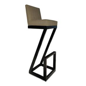 Banqueta Alta Z Base De Ferro Suede Marrom Rato D`classe Decor