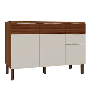 Balcão De Cozinha 120cm 3 Portas Dora K02 Nogueira-off - Mpozenato