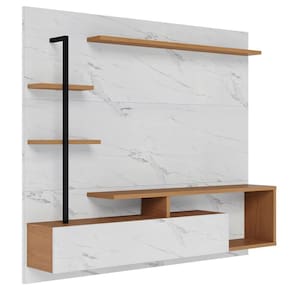 Painel Para 58 Pol Com Bancada Goiás C05 Calacatta-freijó-branco Neve - Mpozenato
