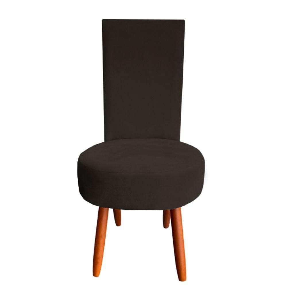 Cadeira De Jantar Lisboa Sued Marrom D`classe Decor