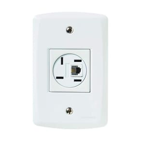 Tomada Tramontina Branca Telebrás + Rj11 2x4 C- Placa