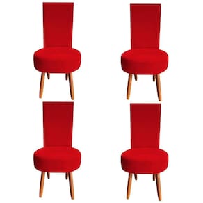 Kit 04 Cadeiras De Jantar Lisboa Sued Vermelho D`classe Decor