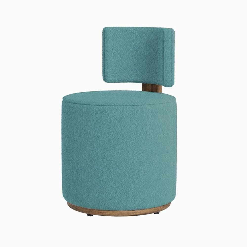 Puff Margo Decorativo Orgânico Boucle - 7 Decor Azul Claro