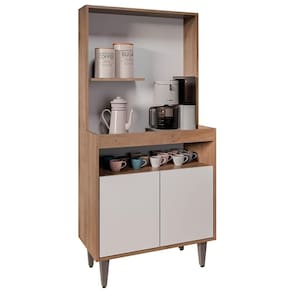 Armário De Cozinha 2 Portas Cantinho Do Café 70cm Bella Z34 Freijó-branco - Mpozenato