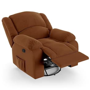 Poltrona Do Papai Reclinável Pietra Glider Giratória Fh9 Veludo Terracota - Mpozenato