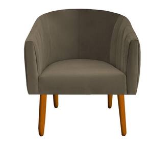 Poltrona Julia Decoração Salão Cadeira Escritório Recepção Estar Amamentação Suede Marrom Rato D`classe Decor
