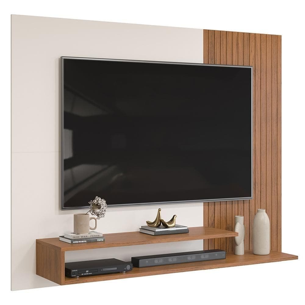 Painel Para Até 50 Polegadas Nando D04 Freijó-off White - Mpozenato
