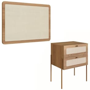 Cabeceira Solteiro E Mesa Pés De Metal Arlo A10 Hanover-dourado - Mpozenato
