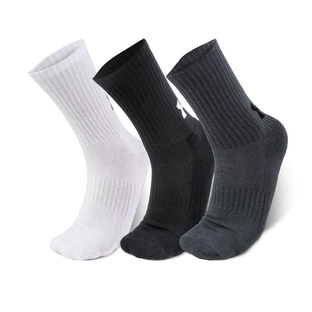 Meia Under Armour Cano Alto Core Crew Com 03 Pares Mescla