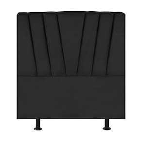 Cabeceira Estofada Cama Solteiro 100 Cm Ariel Corino Preto