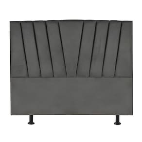 Cabeceira Estofada Cama Casal Queen Size 160 Cm Ariel Corino Cinza