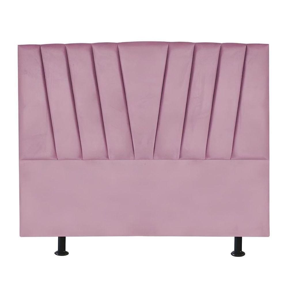 Cabeceira Estofada Cama Casal Queen Size 160 Cm Ariel Suede Rosa