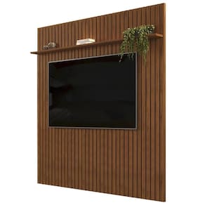 Painel Para 75 Polegadas Ripado 275x240cm Pratisk D04 Freijó - Mpozenato