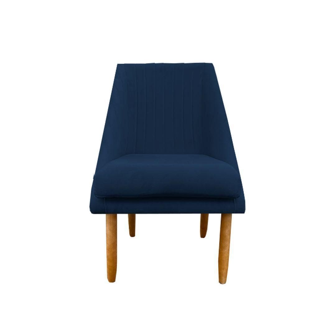 Cadeira Para Sala De Jantar Ana Pés Palito Suede Azul Marinho D`classe Decor