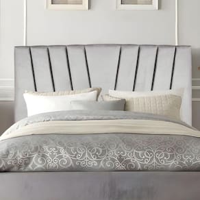 Cabeceira Casal De Cama Estofada 140 Cm Lile Suede Cinza Claro
