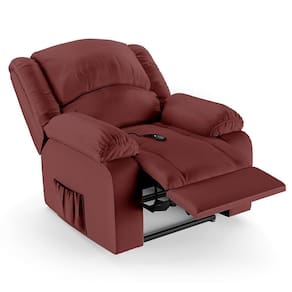 Poltrona Do Papai Reclinável Pietra Controle Power Elétrico Fh9 Pu Vermelho - Mpozenato