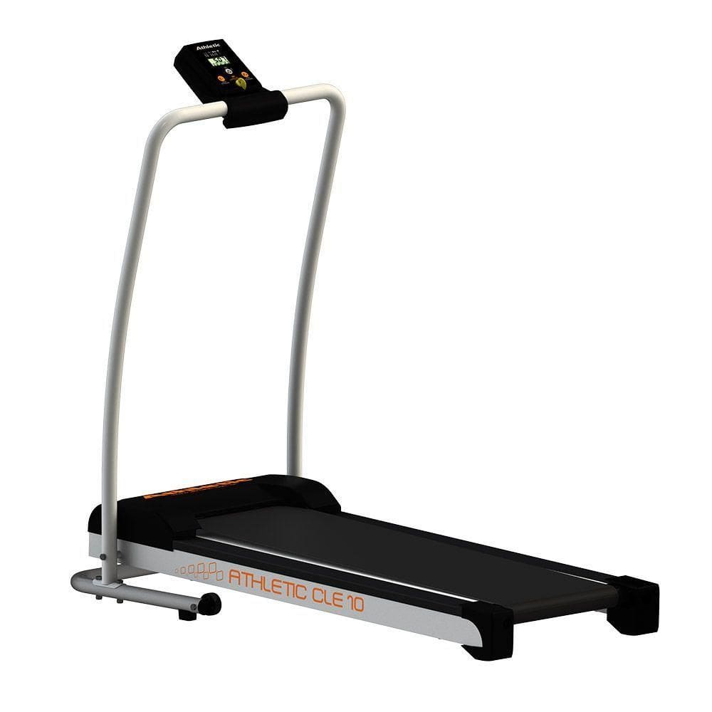 Esteira Elétrica Athletic CLE 10: 10km/h 100kg Dobrável Compacta Confortável Para Treino Em Casa! - Bivolt