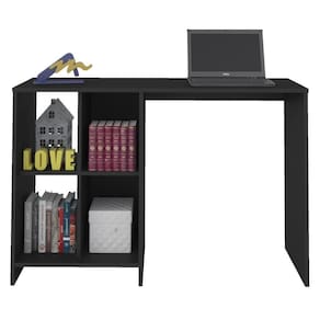 Mesa Escrivaninha 4 Nichos 110 Cm Trix Preto Arly
