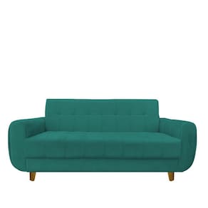 Sofá 3 Lugares Golden Suede Azul Tiffany D`classe Decor
