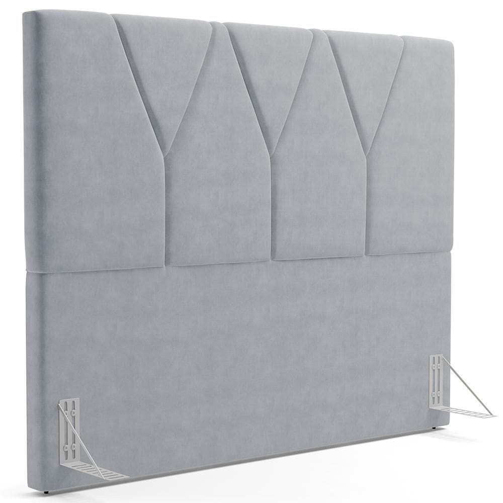 Cabeceira Cama Casal King 195cm Aura Suede W01 Cinza - Mpozenato