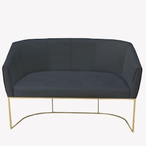 Namoradeira Julia Base De Ferro Suede Grafite D`classe Decor