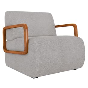 Poltrona Decorativa Orgânica Para Sala Belarus K04 Bouclê Creme - Mpozenato