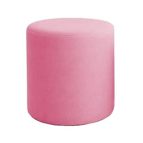 Puff Beca Cilindro Suede Live - 7 Decor Rosa