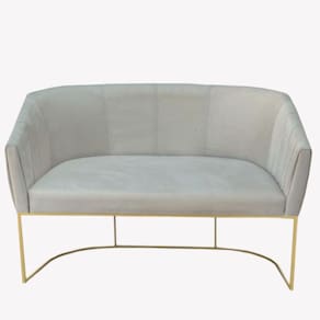 Namoradeira Julia Base De Ferro Suede Bege D`classe Decor