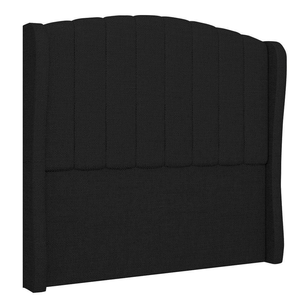 Cabeceira Casal Queen Cama 160cm Glenda I02 Linho Preto - Mpozenato