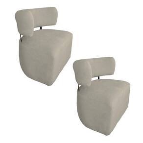 Kit 02 Poltronas Organicas Bouclê Bege D`classe Decor
