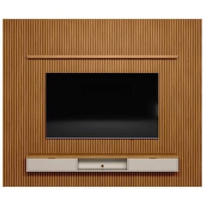 Painel Ripado Para 75 Pol. Com Bancada 297cm Plus L06 Nature-off White - Mpozenato